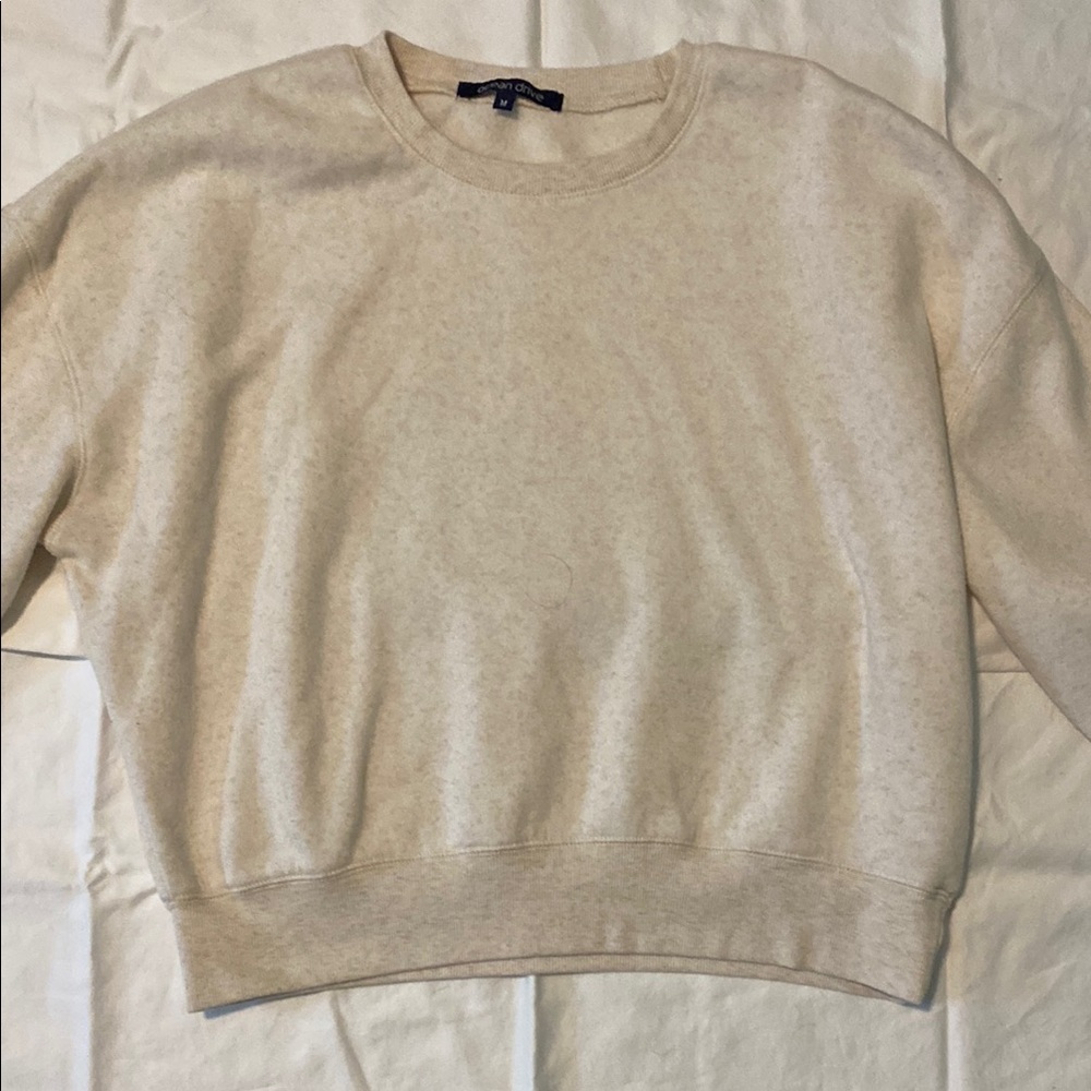 Ocean Drive Cream Crew Neck Sweater Soft Knit
